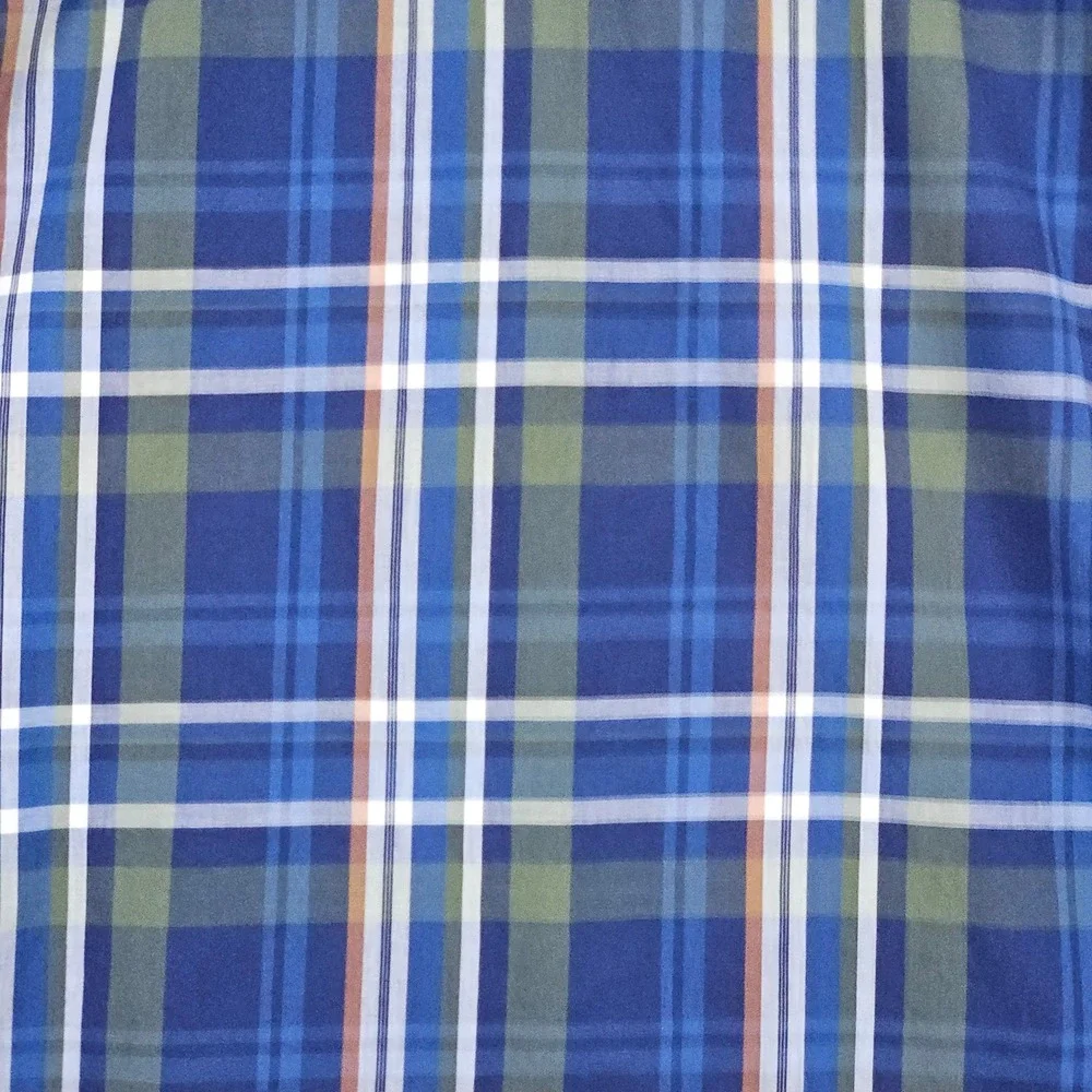 Banana Republic Men's Multicolor Plaid Shirt Size L Untucked Standard Fit Cotton